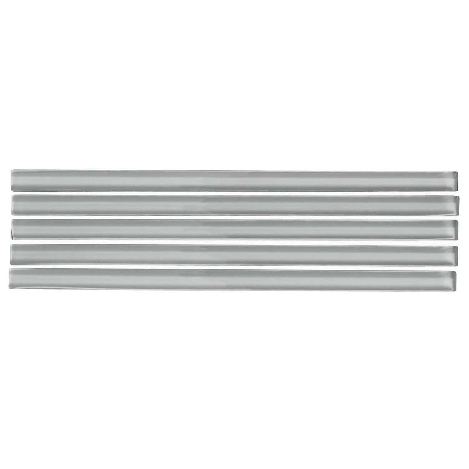 10 pack Gray 0.6-in W x 12-in L High-Quality Glass Glossy Pencil Liner Tile Trim (0.5 Sq ft/case) - Sample