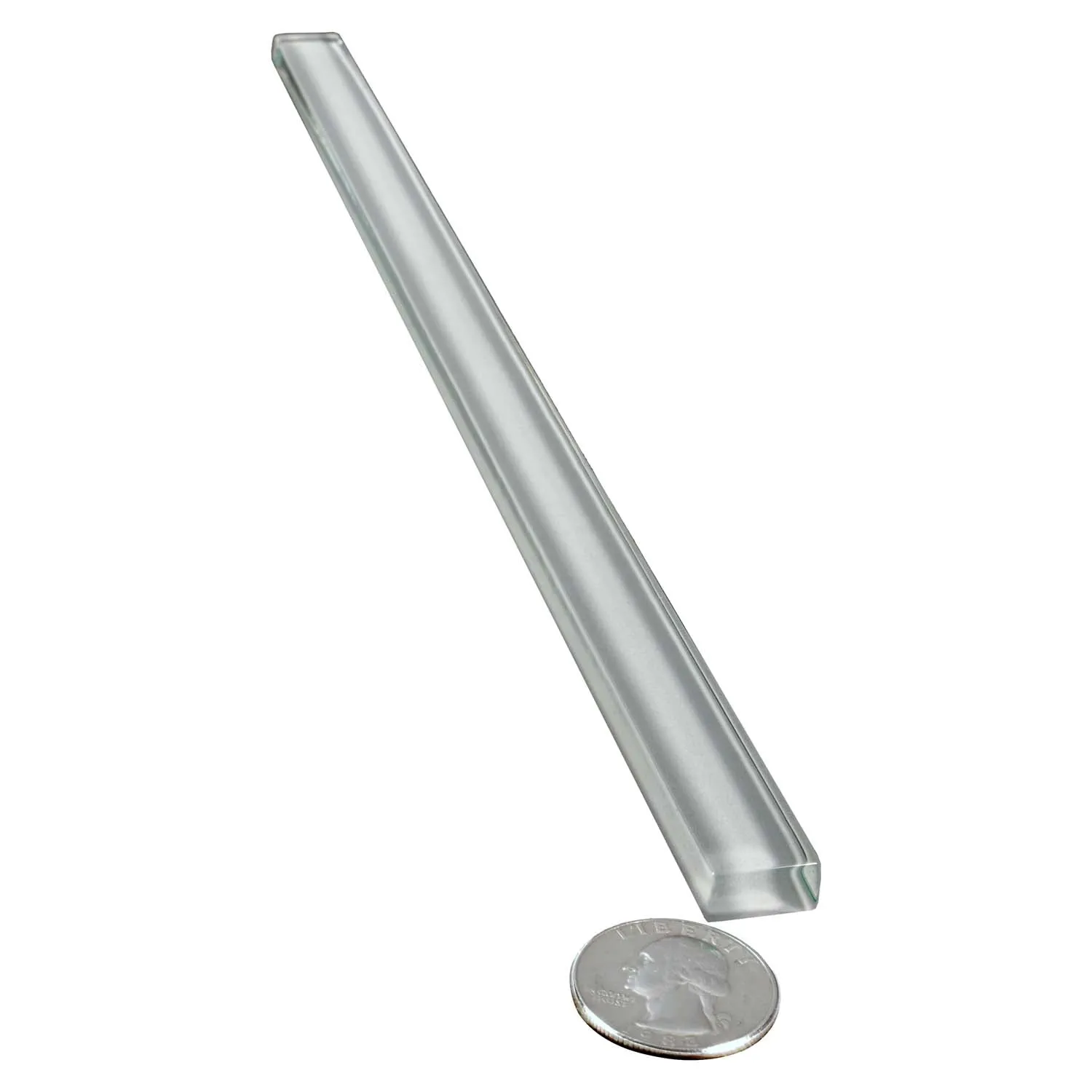 10 pack Gray 0.6-in W x 12-in L High-Quality Glass Glossy Pencil Liner Tile Trim (0.5 Sq ft/case) - Sample