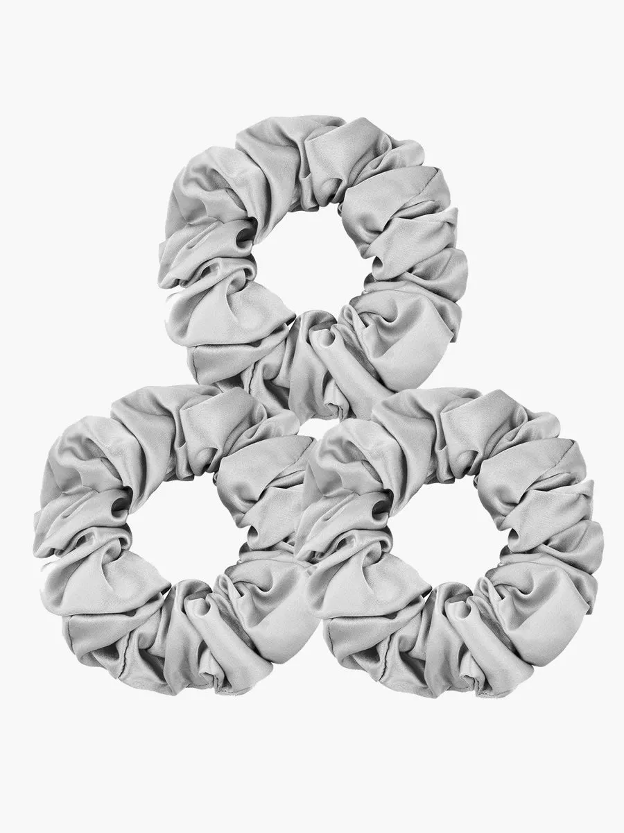 3Pcs Pure Silk Midnight Scrunchies Bundle - Middle - 3.5cm