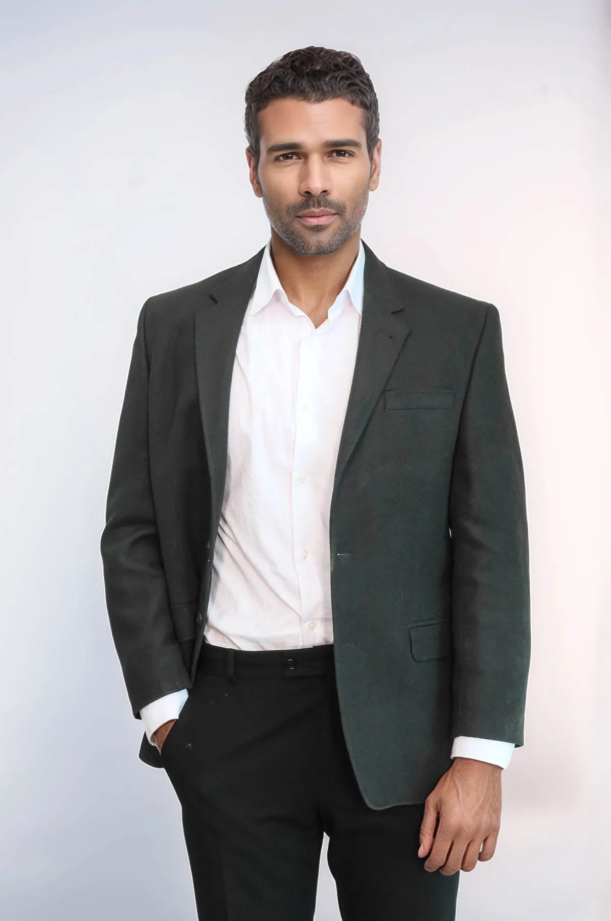 4 Drop Cachet Dark Green Men Blazer - Wessi