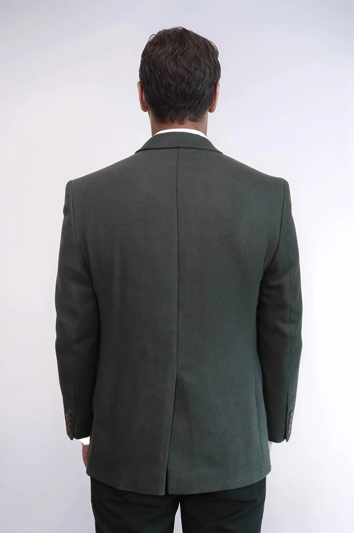 4 Drop Cachet Dark Green Men Blazer - Wessi