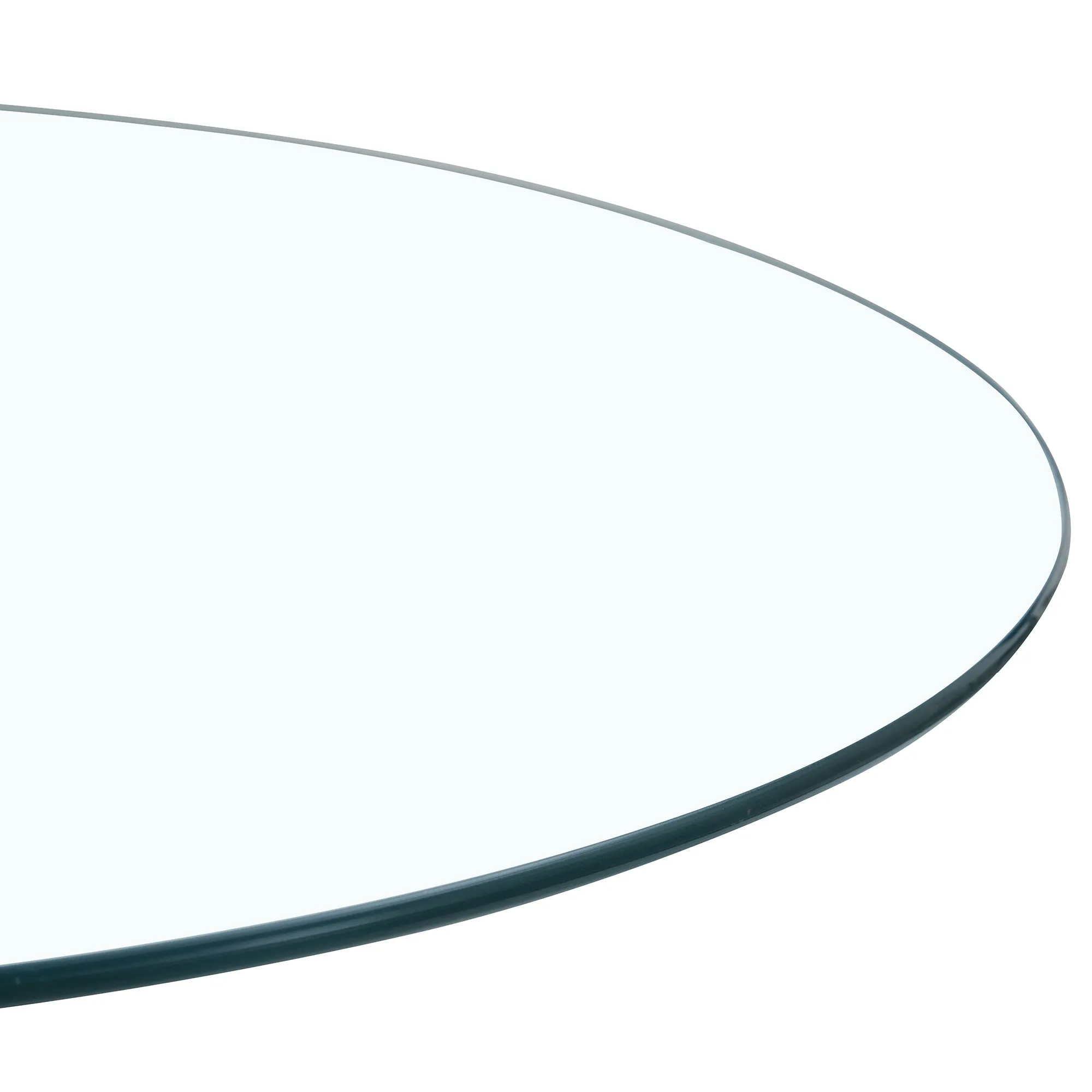 42" Glass Round Dining Table Set: Black Metal Base, 4 Gray PU Chairs - Stripe Backrest