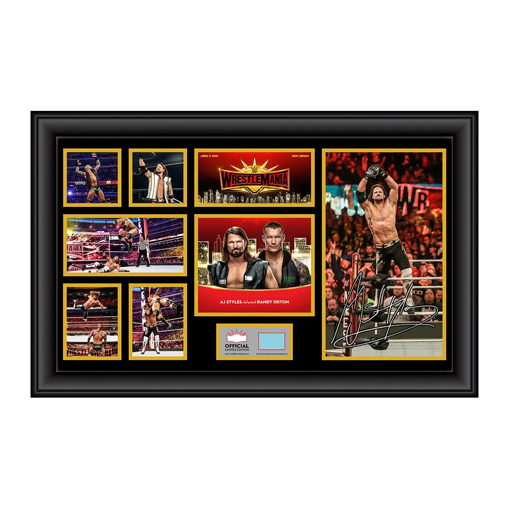 AJ Styles WrestleMania 35 Signed Commemorative Plaque