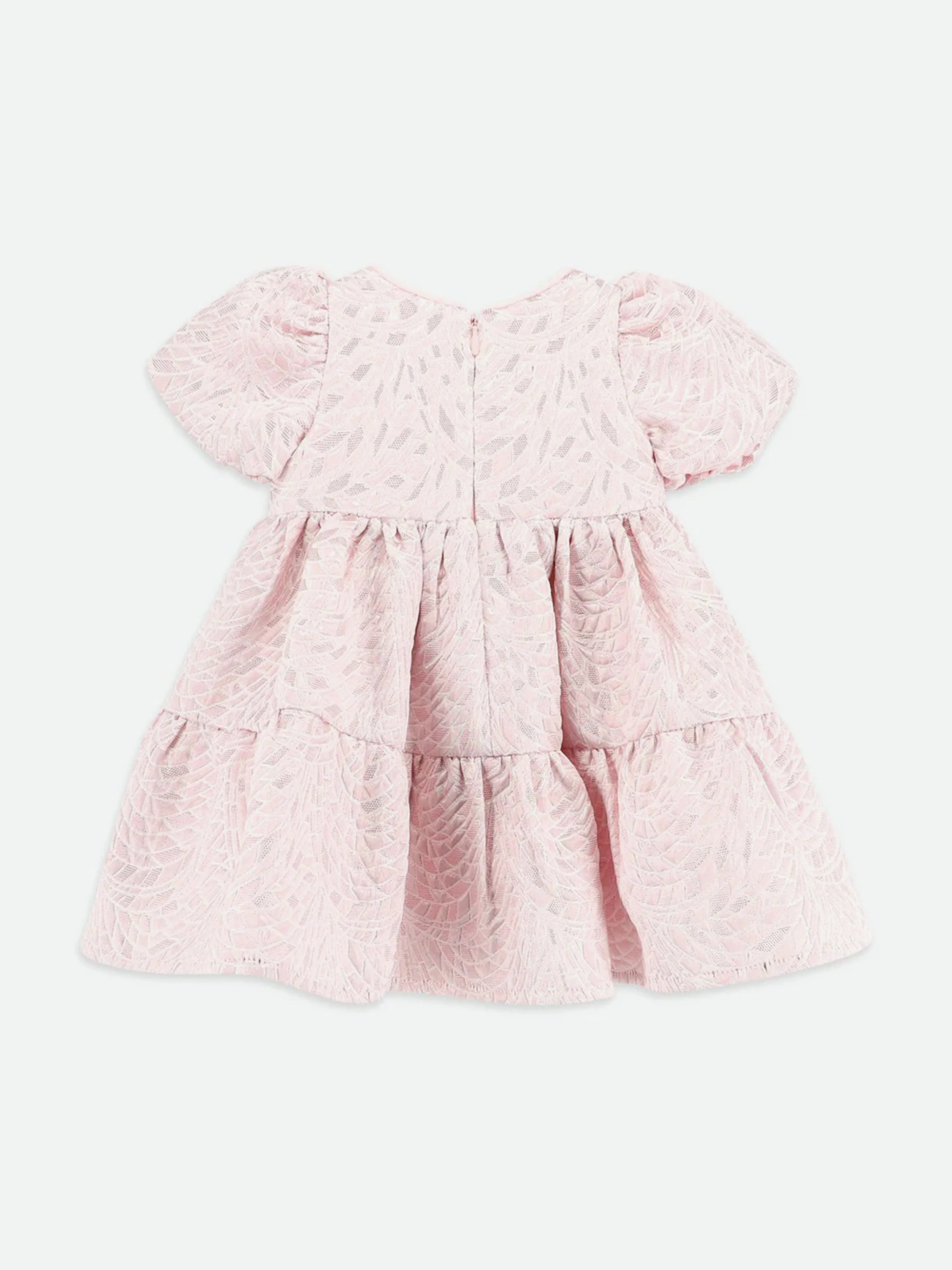 Angels Face Baby Girls Jordan Jacqurd Tiered Dress in Pink