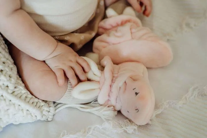Baby Girl Layette | Blossom Bunny Hoppy Feet Slippers | Bunnies by the Bay