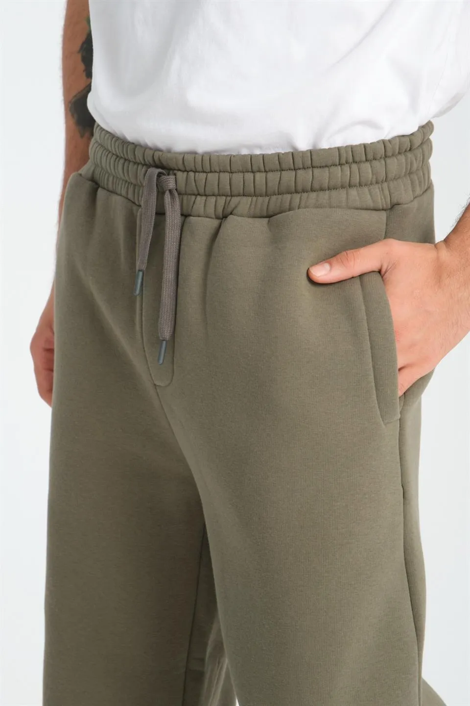 baggy kalip 3 iplik şardonlu erkek eşofman alti