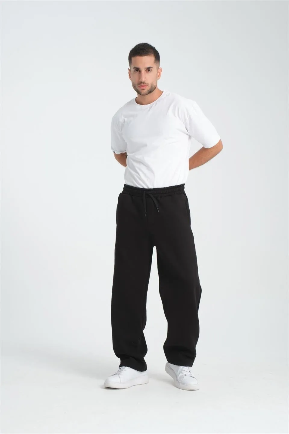 baggy kalip 3 iplik şardonlu erkek eşofman alti