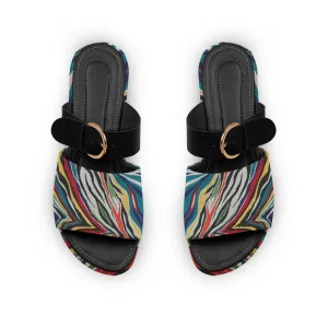 Black Buckle Slide Slipper Skin Colors