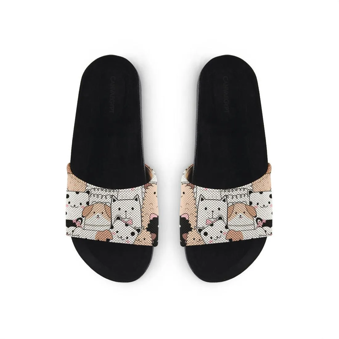 Black Slide Slipper Cute Pets
