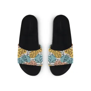 Black Slide Slipper Floral