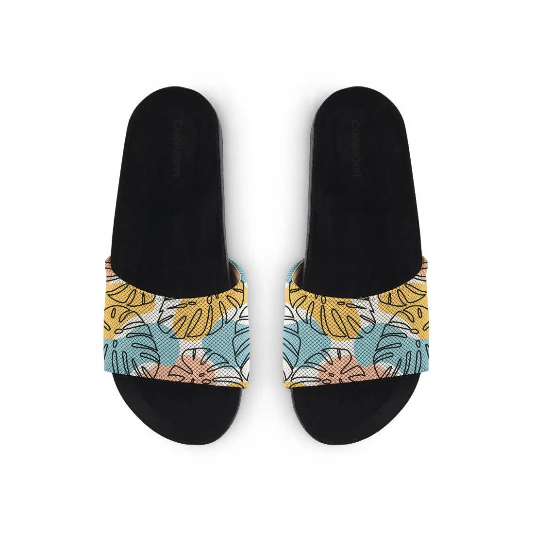Black Slide Slipper Floral