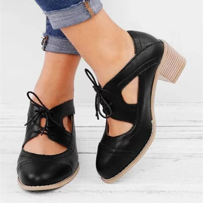 Block heel sandals lace-up sandals pointed toe sandals medium high