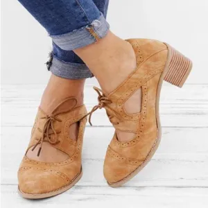 Block heel sandals lace-up sandals pointed toe sandals medium high