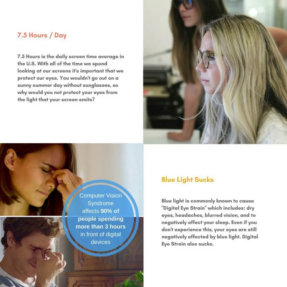 Blue Light Glasses for Computer Anti Glare Half Frame Clubmaster