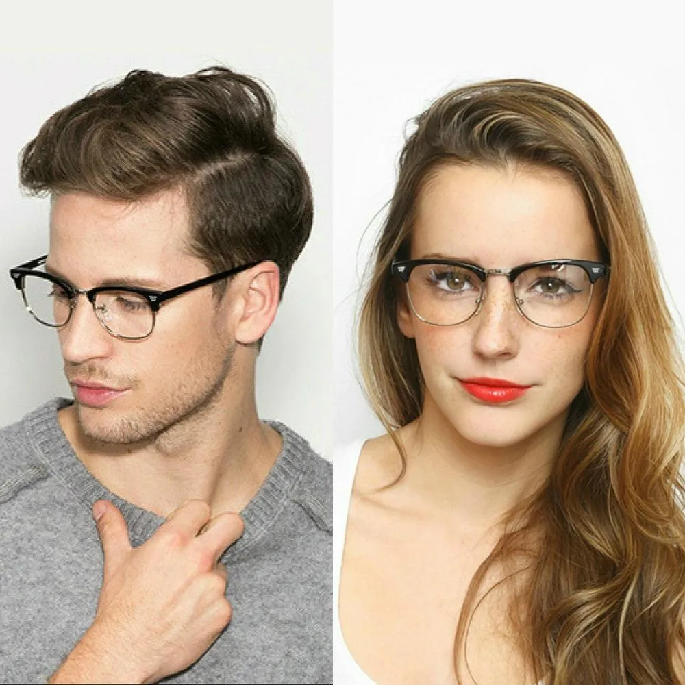 Blue Light Glasses for Computer Anti Glare Half Frame Clubmaster