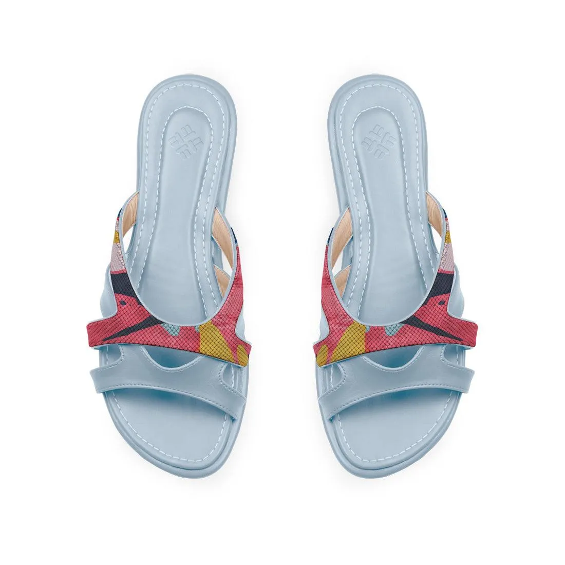 Blue Split Slipper Pink Flare