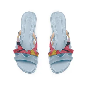 Blue Split Slipper Pink Flare
