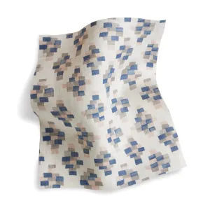 Bricks Fabric in Taupe/Blue