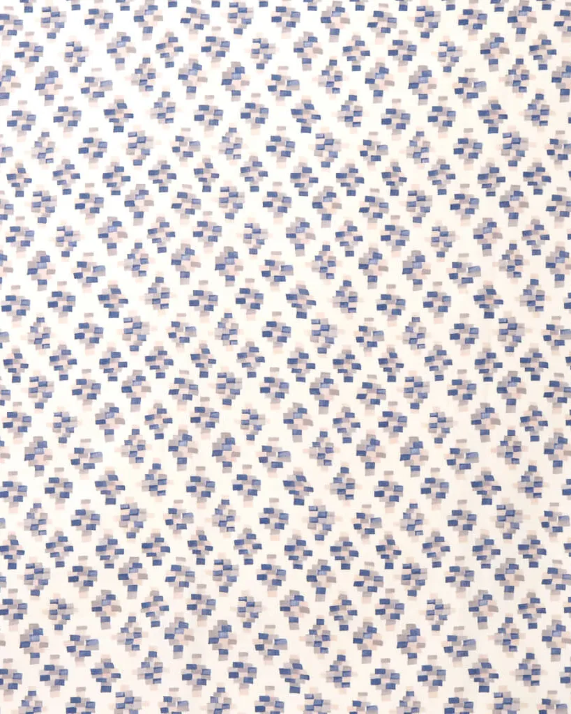Bricks Fabric in Taupe/Blue