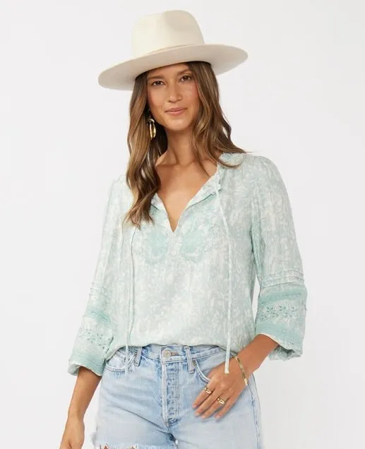 Calm And Cool Floral Embroidered Top