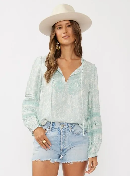 Calm And Cool Floral Embroidered Top
