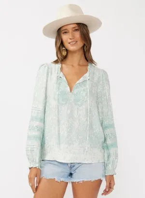 Calm And Cool Floral Embroidered Top