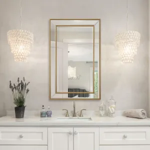 Casa Bella Living Outlining Inner And Outer Gold Framed Mirror