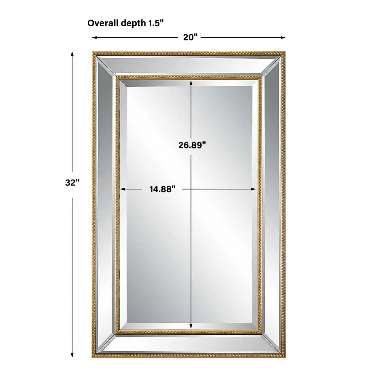 Casa Bella Living Outlining Inner And Outer Gold Framed Mirror