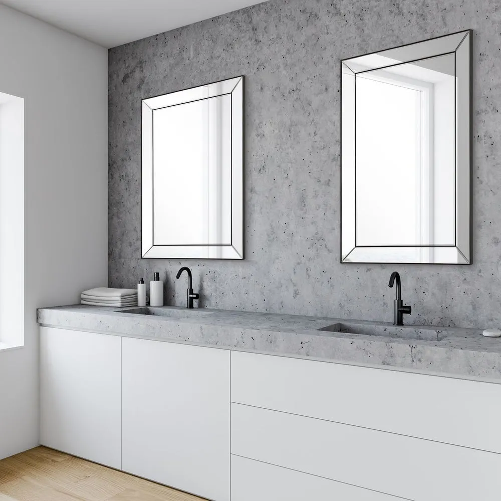 Casa Bella Living Rectangular Thin Inner Edge Beveled Mirror