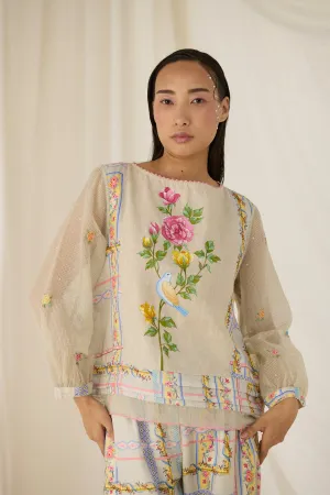 Cloud  Embroidered Top