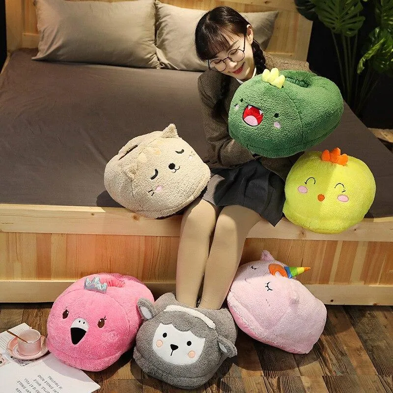 Cosy 2-in-1 Animal Plush Slipper