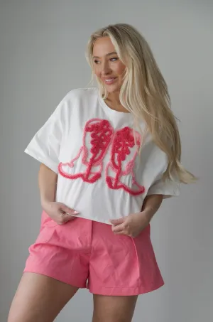 Cowboy Boots Embroidered Tee