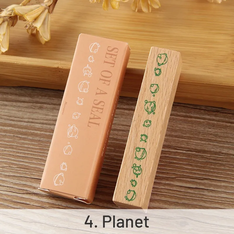 DIY Decoration Flower Border Long Wooden Rubber Stamp