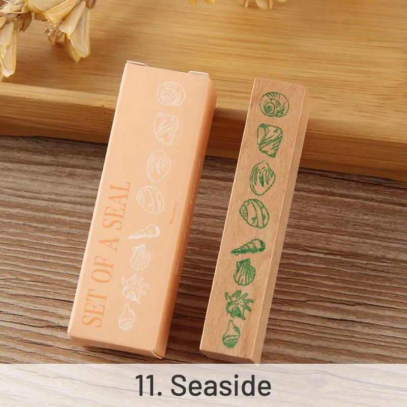 DIY Decoration Flower Border Long Wooden Rubber Stamp