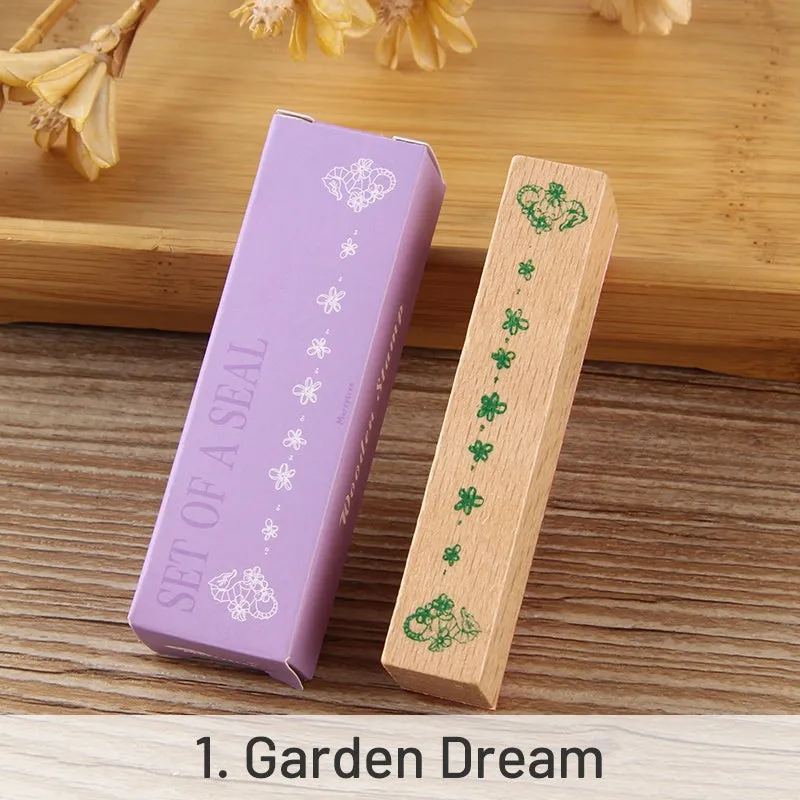 DIY Decoration Flower Border Long Wooden Rubber Stamp
