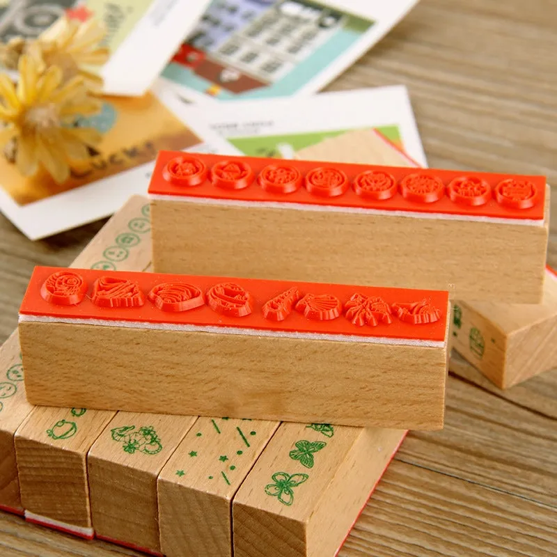 DIY Decoration Flower Border Long Wooden Rubber Stamp