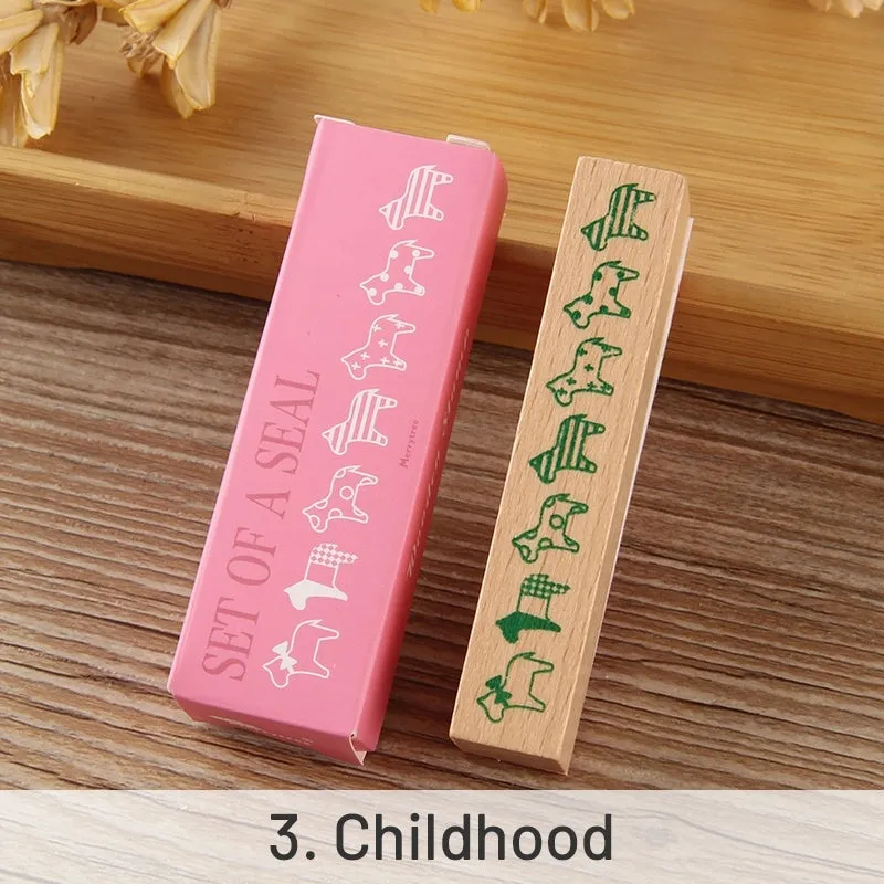 DIY Decoration Flower Border Long Wooden Rubber Stamp