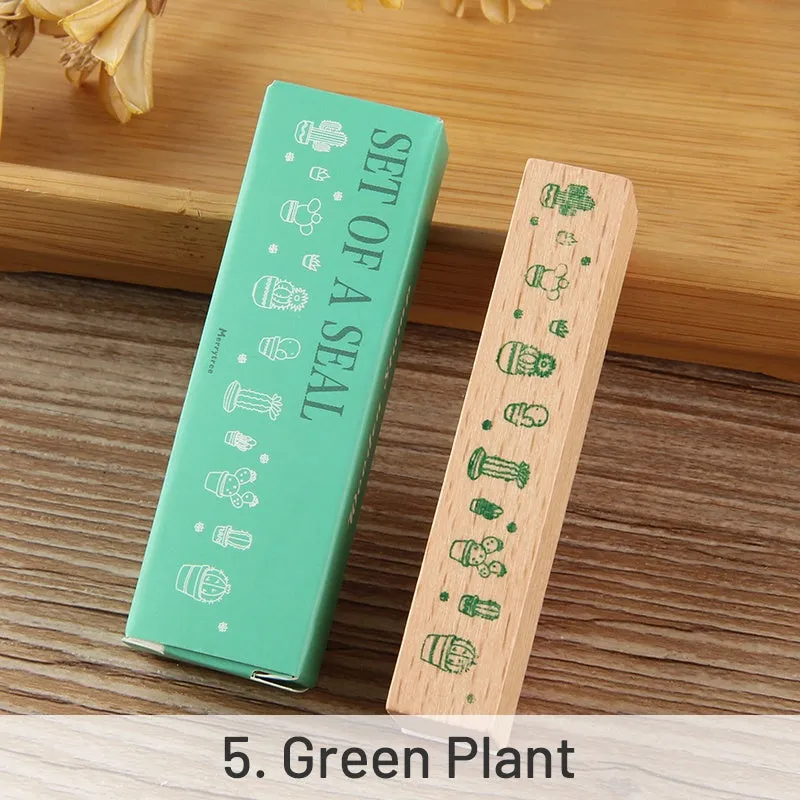 DIY Decoration Flower Border Long Wooden Rubber Stamp