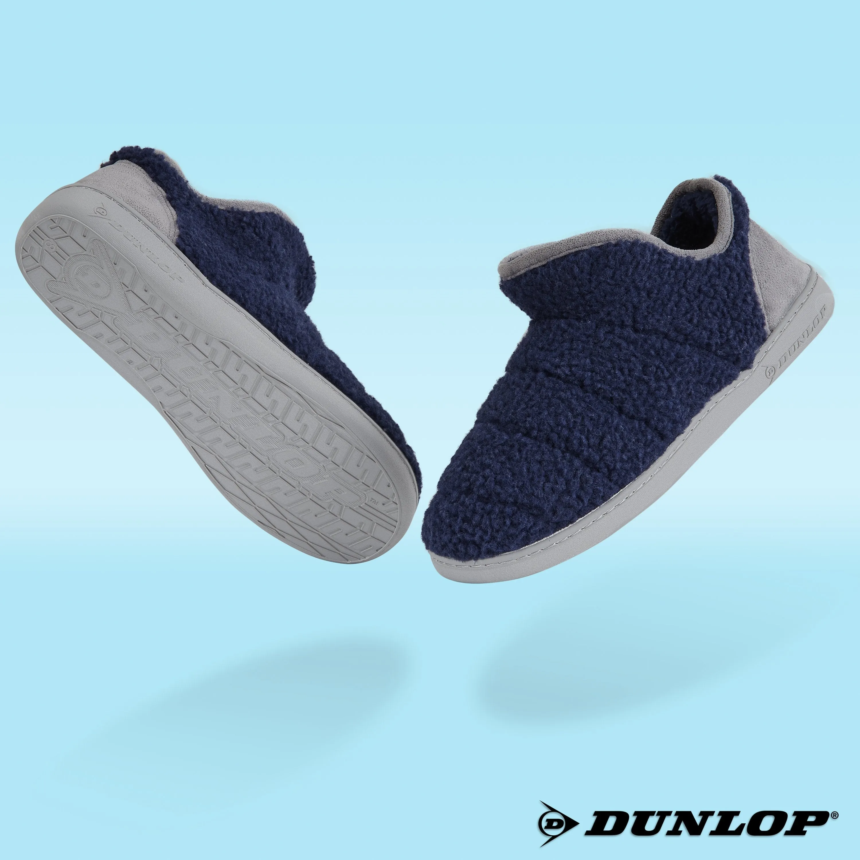 Dunlop Men's Slippers, Memory Foam Boot Slippers with Rubber Sole, Gifts for Men
