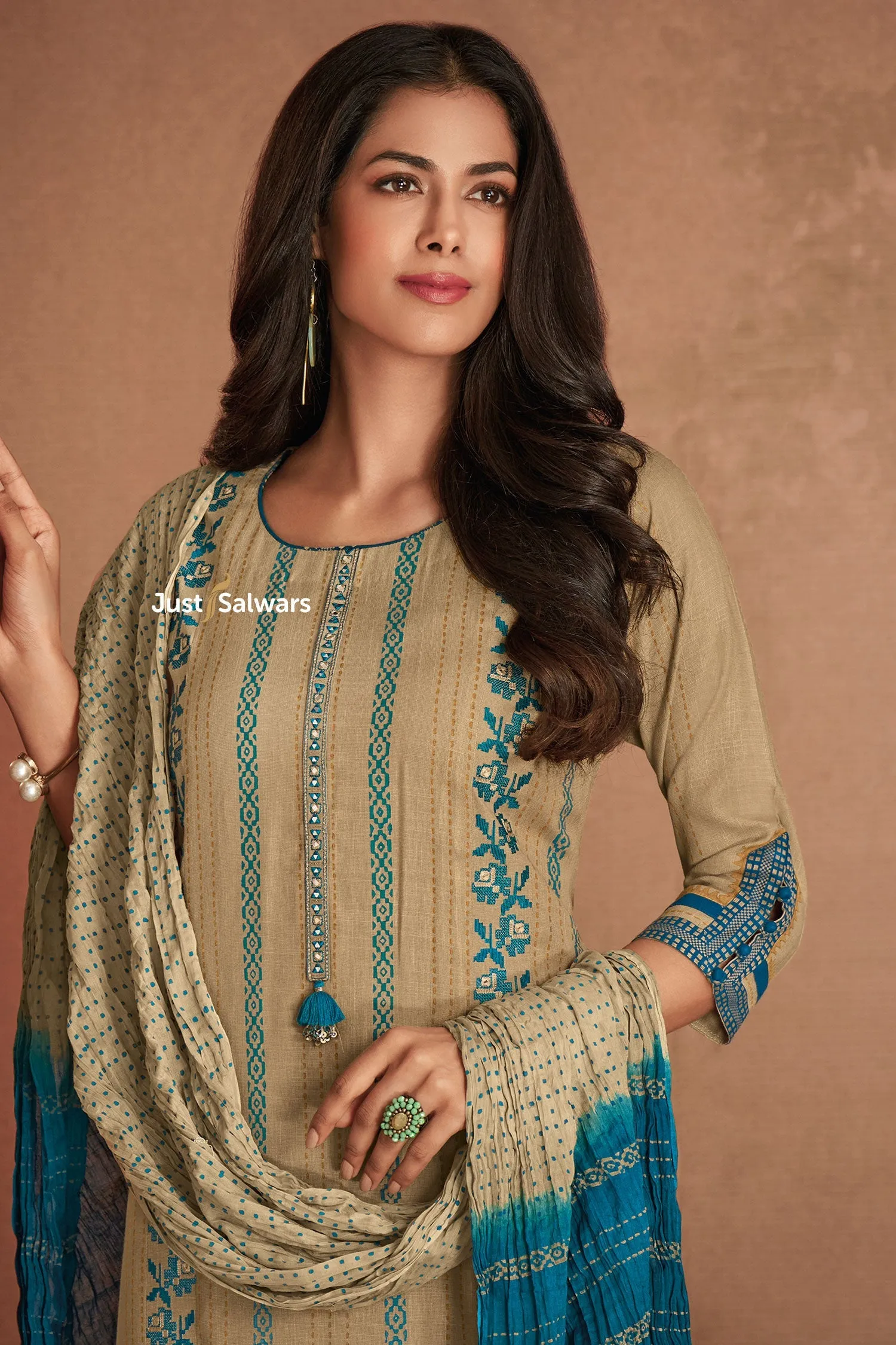 Elegant Cotton Embroidered Salwar Suit Set