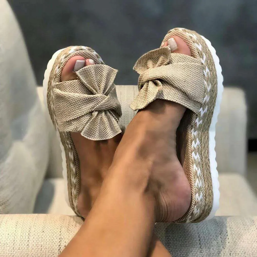 elveswallet Bow Platform Slipper