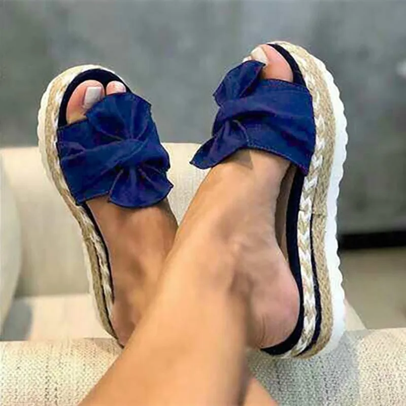 elveswallet Bow Platform Slipper