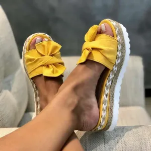 elveswallet Bow Platform Slipper