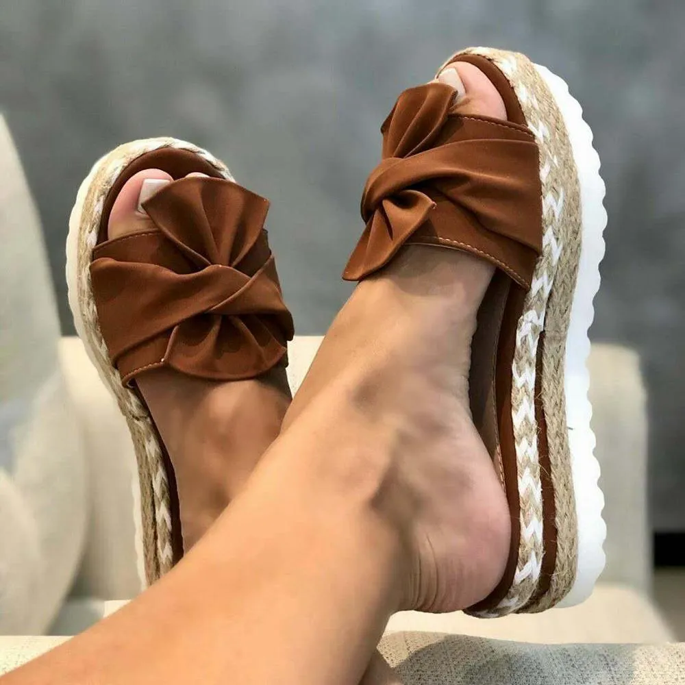 elveswallet Bow Platform Slipper