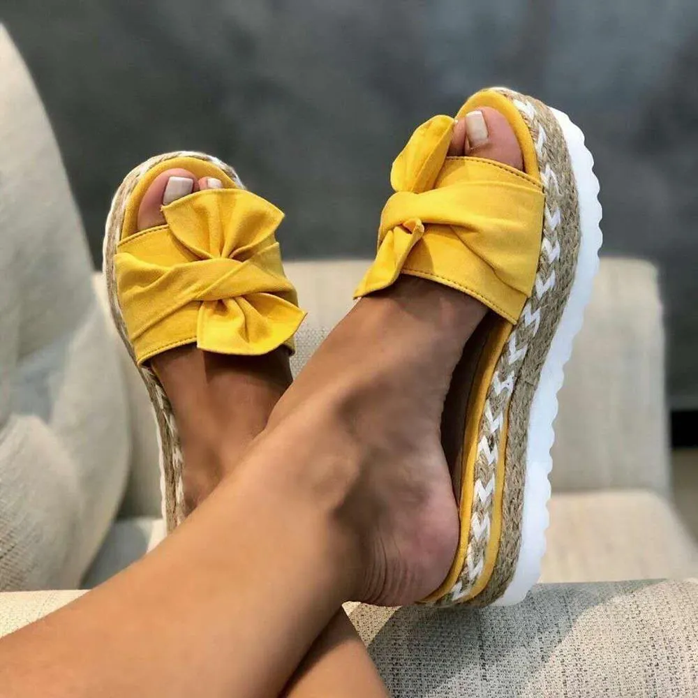 elveswallet Bow Platform Slipper