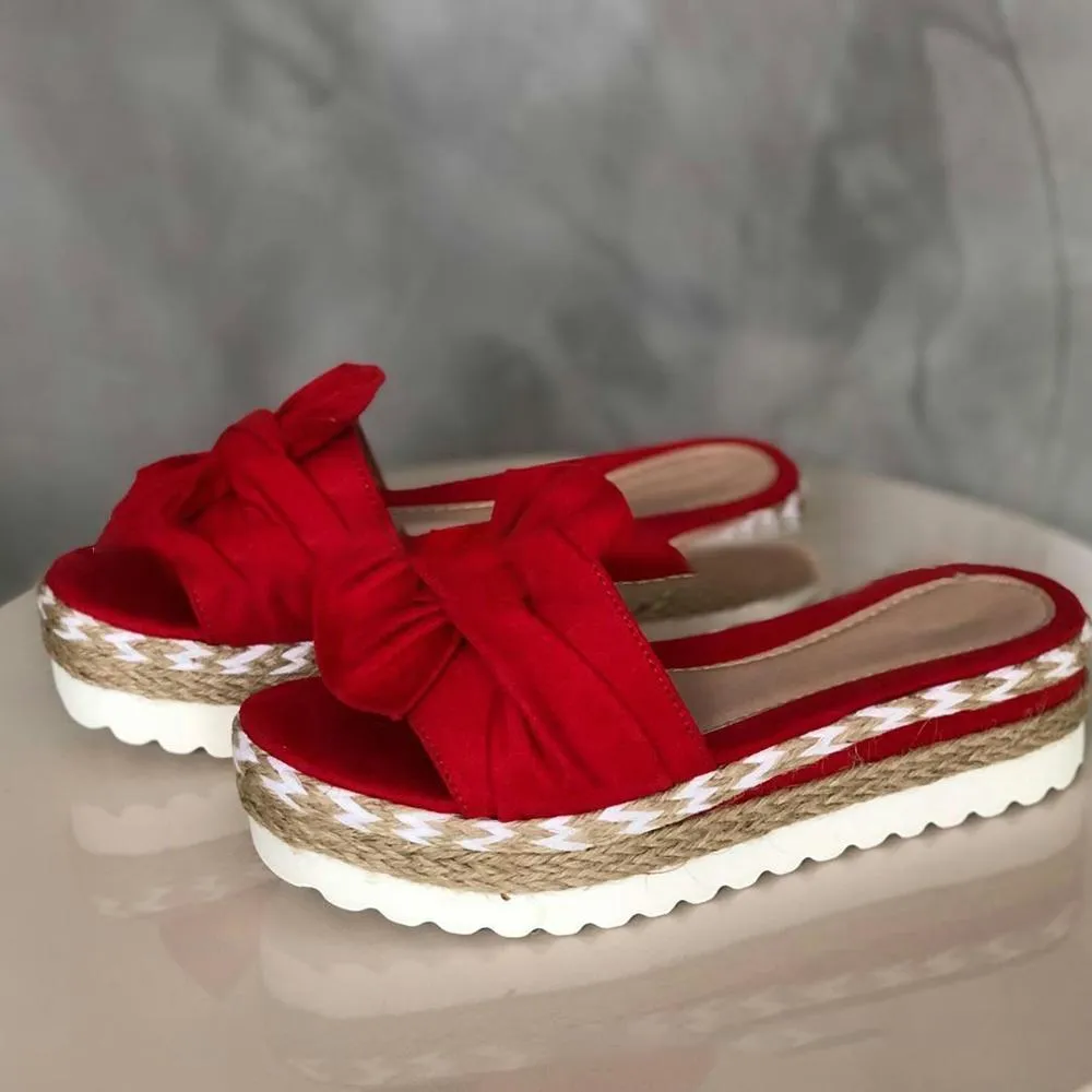 elveswallet Bow Platform Slipper