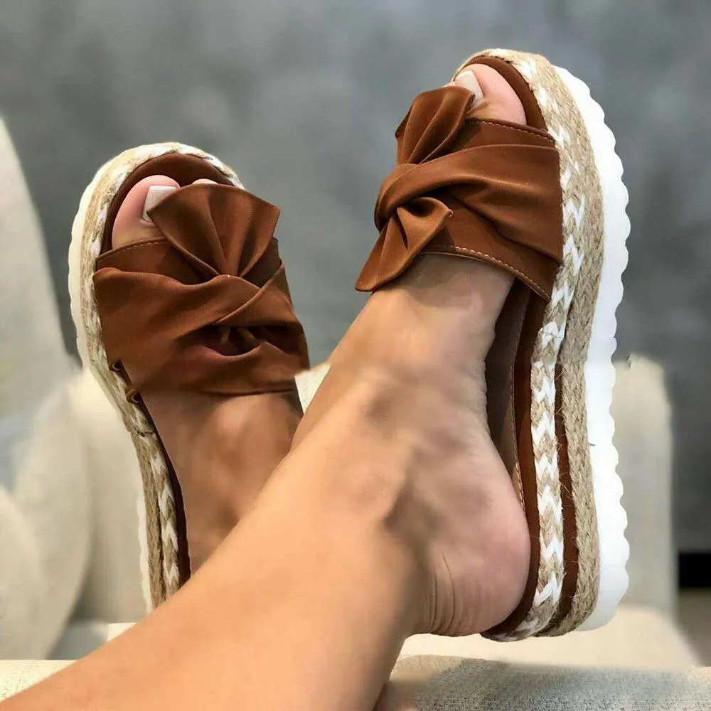 elveswallet Bow Platform Slipper