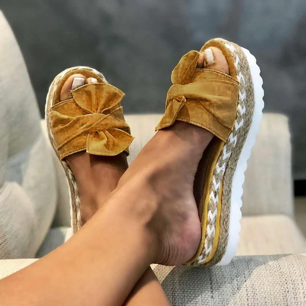 elveswallet Bow Platform Slipper