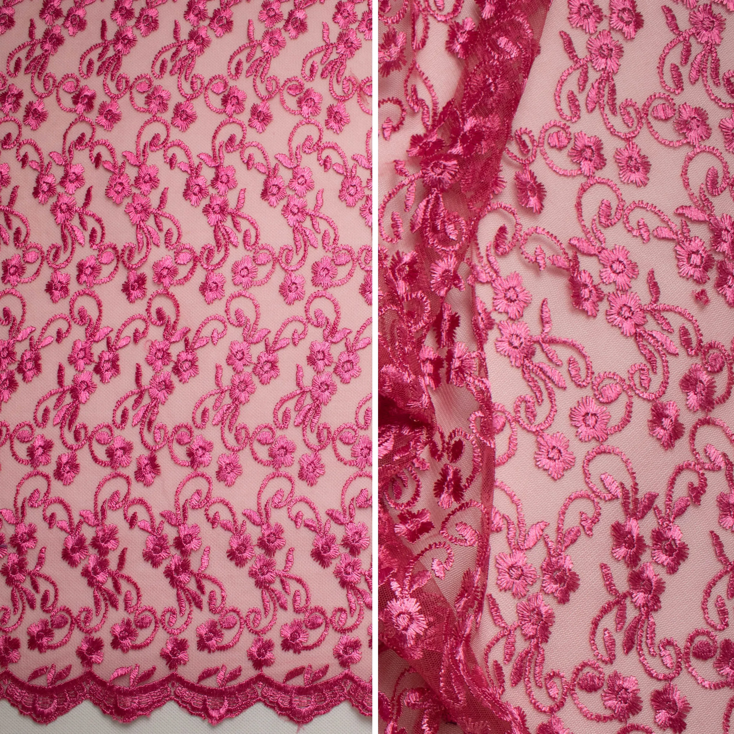Embroidered Lace BF-2279 Dark Pink