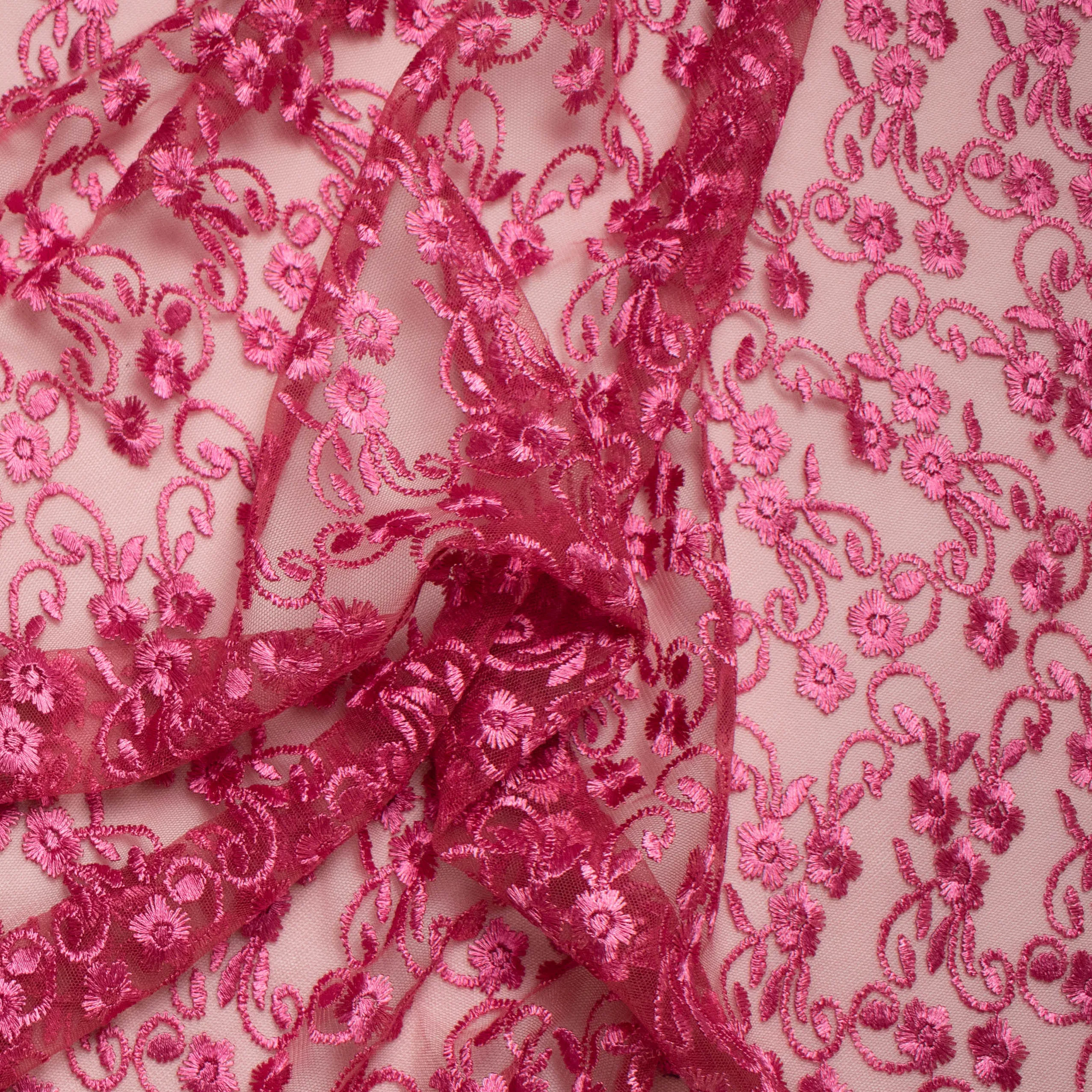 Embroidered Lace BF-2279 Dark Pink